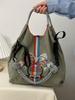 Large Capacity Women's Embroidered Foldable Tote & Crossbody Nylon Handbag