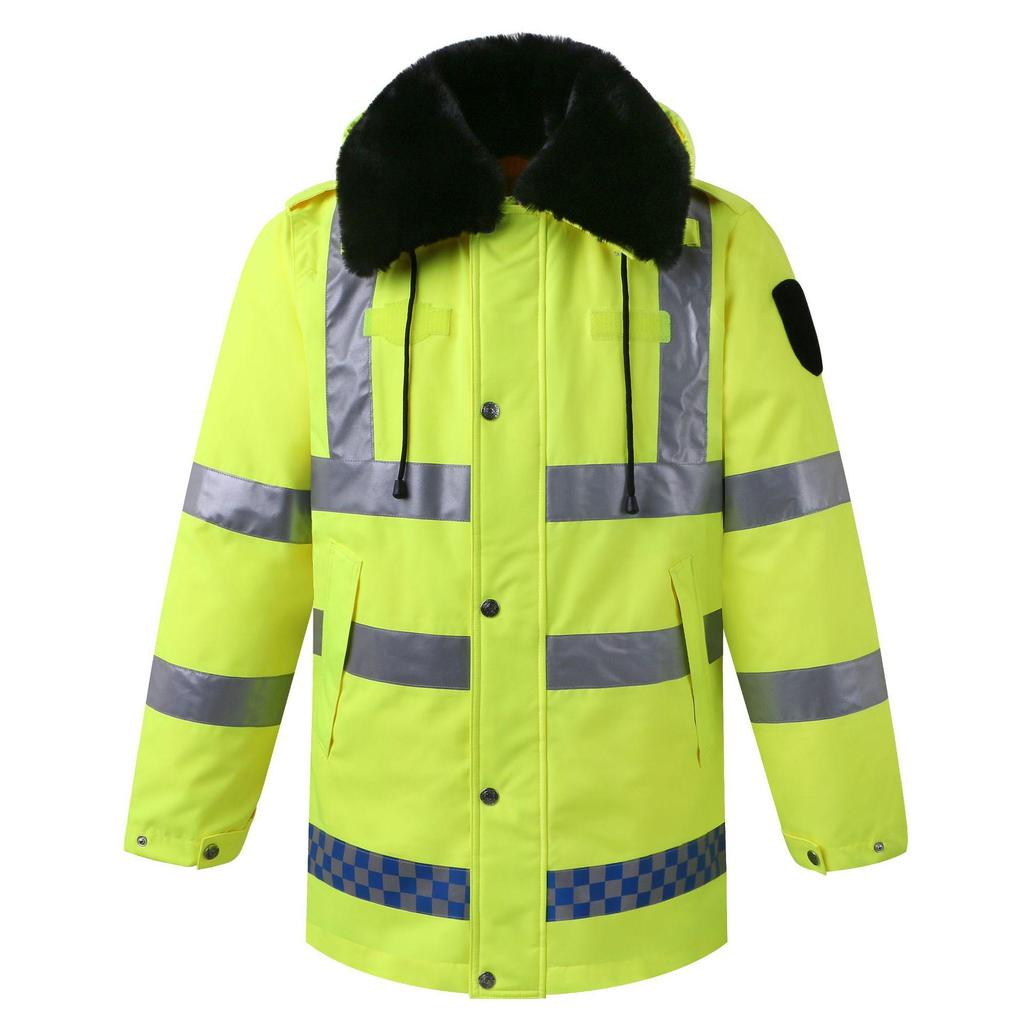 Reflective Inflatable Down Raincoat - Warm Jacket for Construction Security Guards