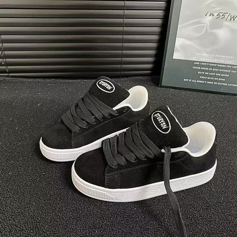 Black Breadboard Shoes Campus Style Versatile Women's Shoes Summer New Retro Sports and Leisure