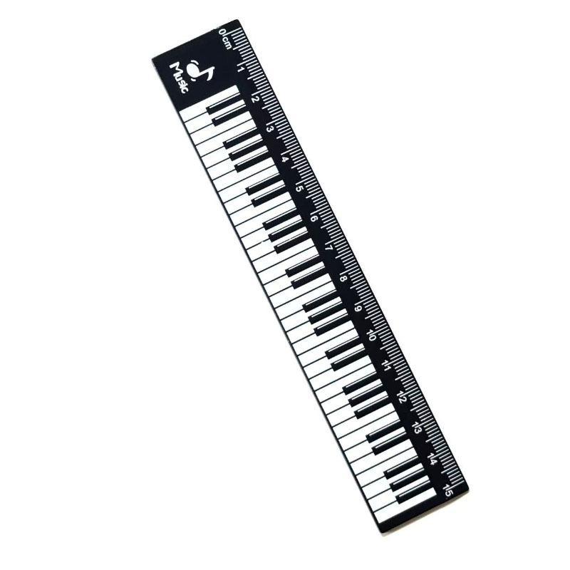 1Pcs Centimeter Scale 15Cm Transparent Ruler Creative Piano Keyboard Rulers Student Back To School Stationery