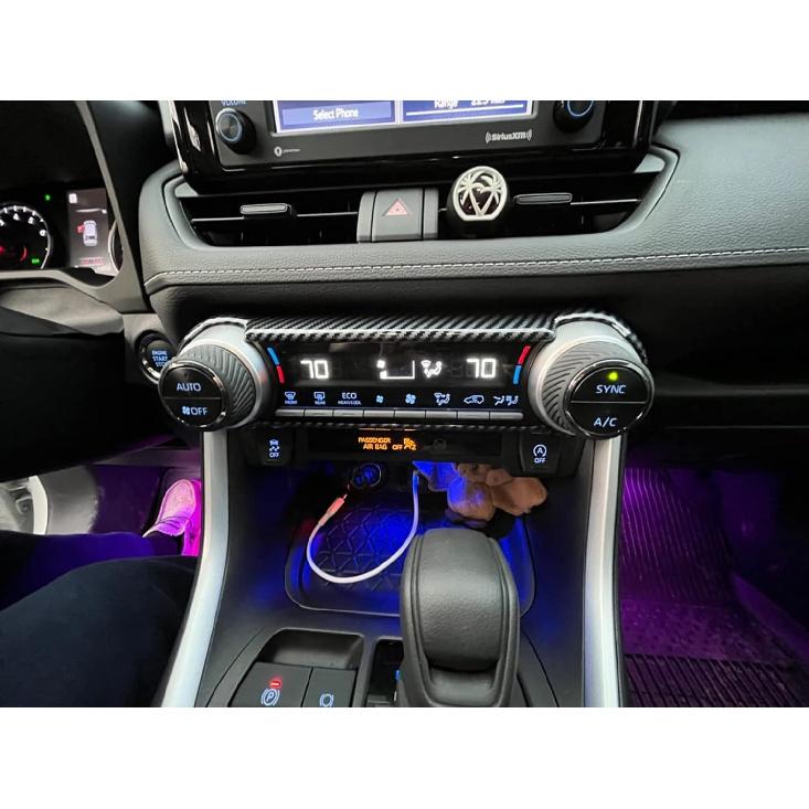 Cartrims Star Car Center Console Air Condition A/C Switch Button Cover Trim Carbon Fiber Grain for Toyota RAV4 RAV 4 XA50 2019 2020 2021 2022 2023