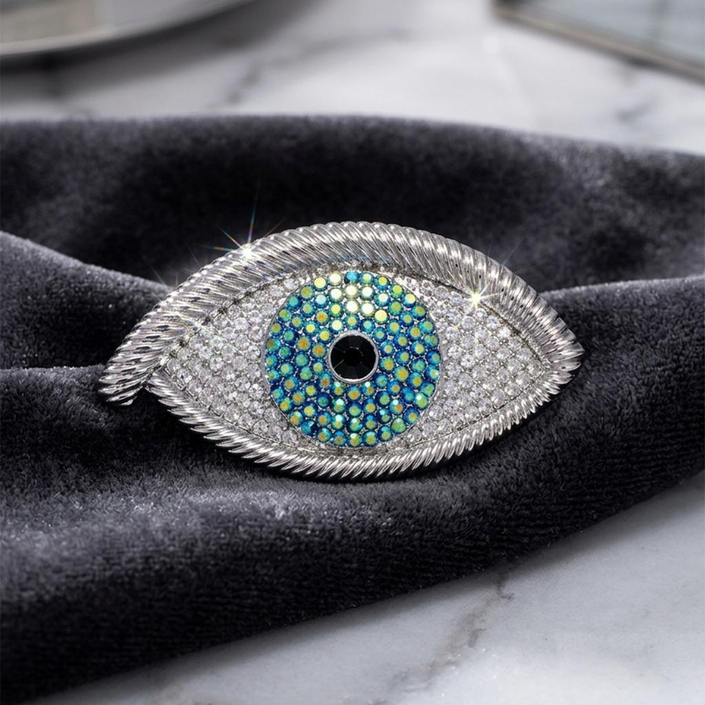 Devil's Eye Brooch - Full Diamond Retro Eye Pin - Fashionable and Unconventional Design