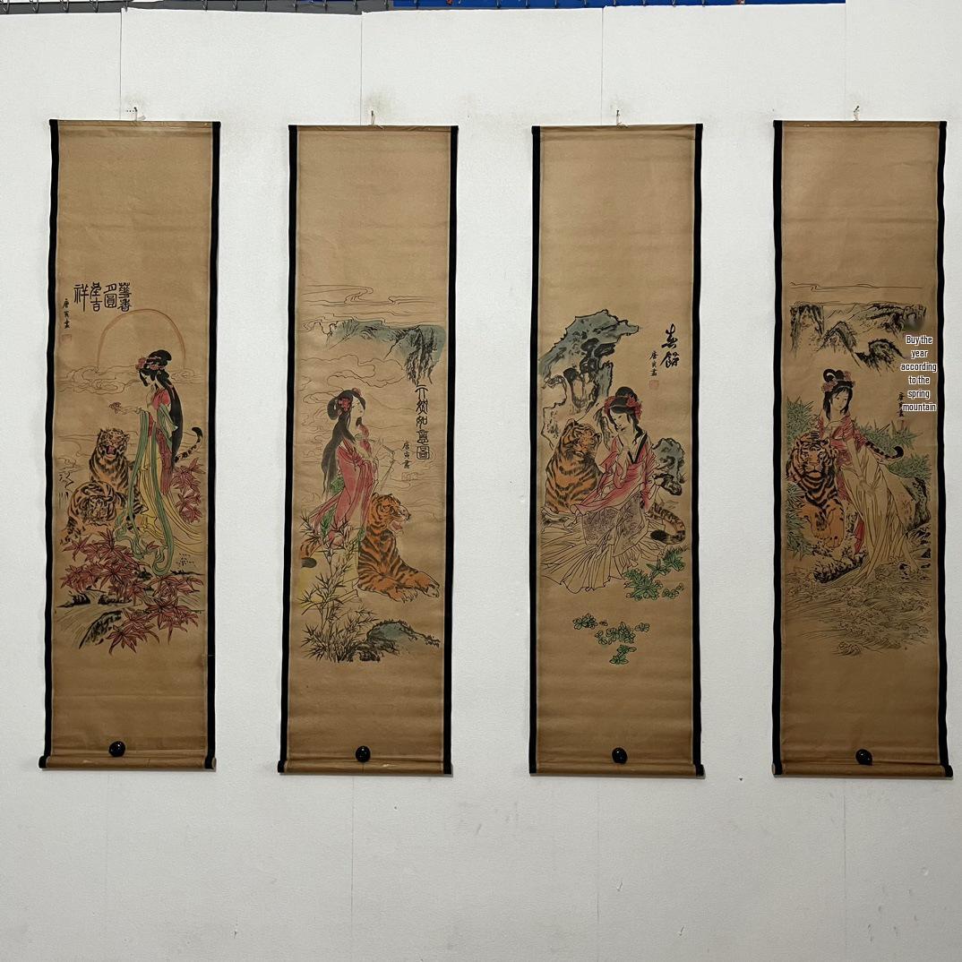 

Антикварная ширма с росписью «Четыре красавицы»: Коллекция китайской каллиграфии и живописи Size: 134x34cm