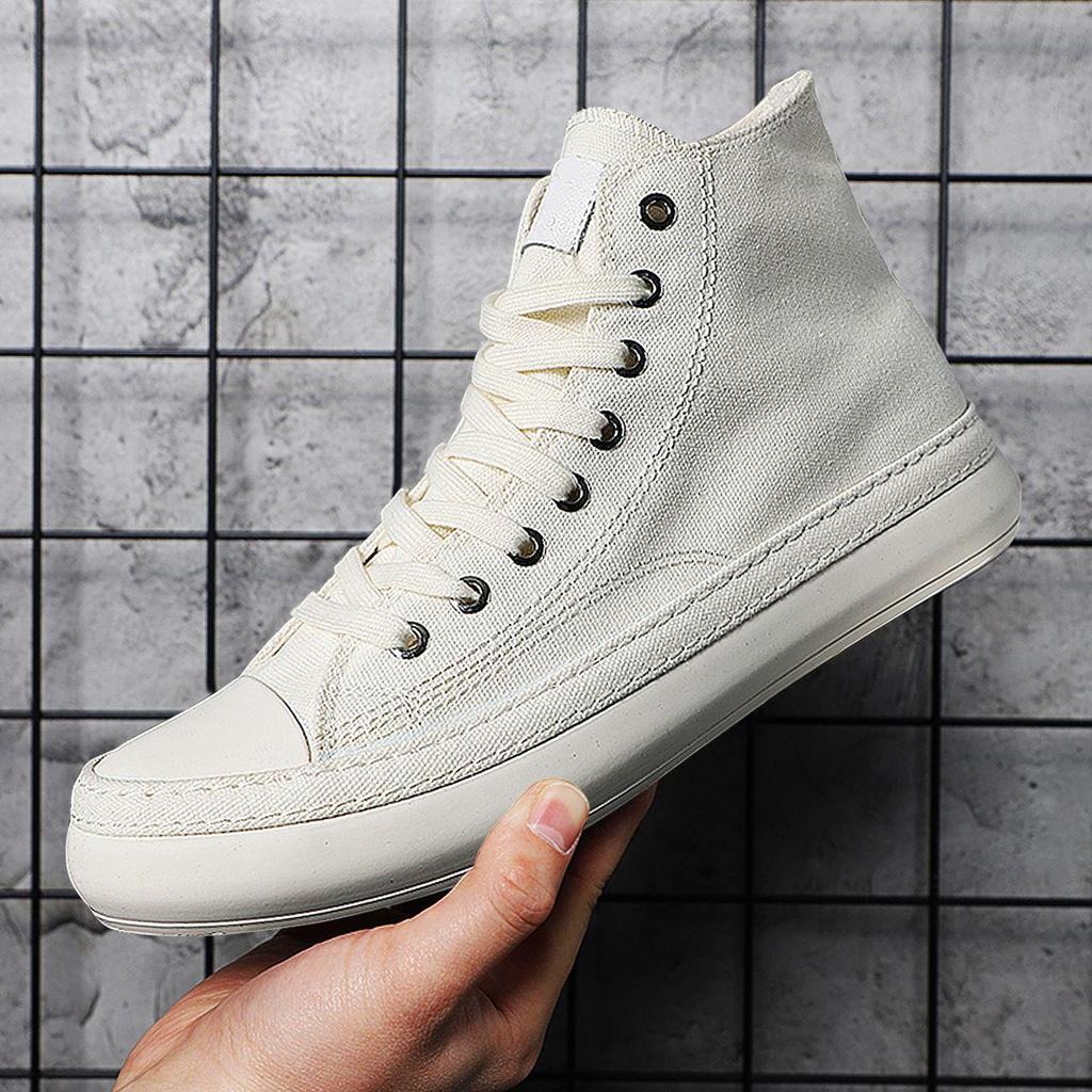 22365 Men's High-Top Canvas Shoes: Versatile, Trendy Korean-Style Breathable Footwear