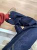 Plus Size Retro Dark Blue Wide-Leg Jeans for Women - Autumn/Winter Drapey Mop Pants