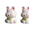 3 Pcs Miniature Resin Rabbit Easter Figurine, Cartoon Cute Tiny Bunny Animal Figures for Easter Egg Fillers, Fairy Garden, Dollhouse, Cake Topper