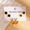 Elegant Stainless Steel Butterfly & Four-Leaf Clover Earrings: Colorfast, Versatile Design for Women.