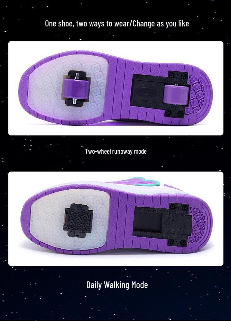 Wiederaufladbare LED Rollschuhe: Kinder- und Erwachsenen-Skates mit drehbaren Button-Rädern