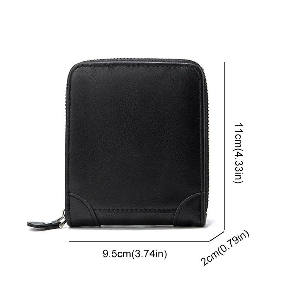 Pu Leather Men's Business Wallets Black Short Billfold Purse Fashion Men's Fold Wallets  Gift