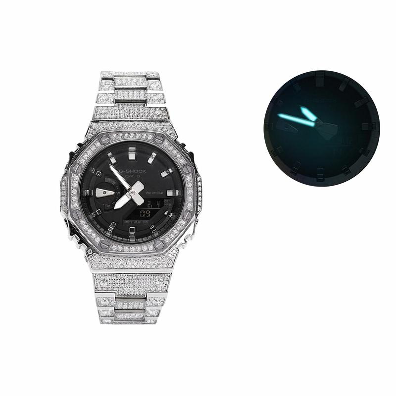 

CASIO Customized watch modified series 811 manufacturing Farmhouse Oak GA-2100-1A1 modified-silver crown waterproof lumin GA-2100-1A1PR чорний