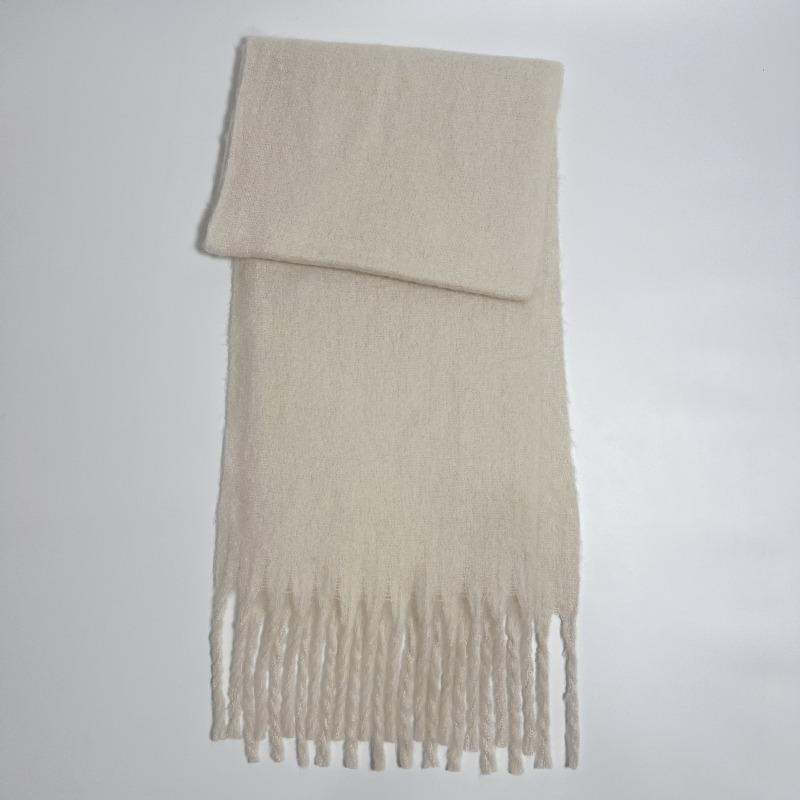 Versatile Mohair Solid Color Scarf Women's Winter Thickening Simple Warmth Enlarged Shawl Scarf