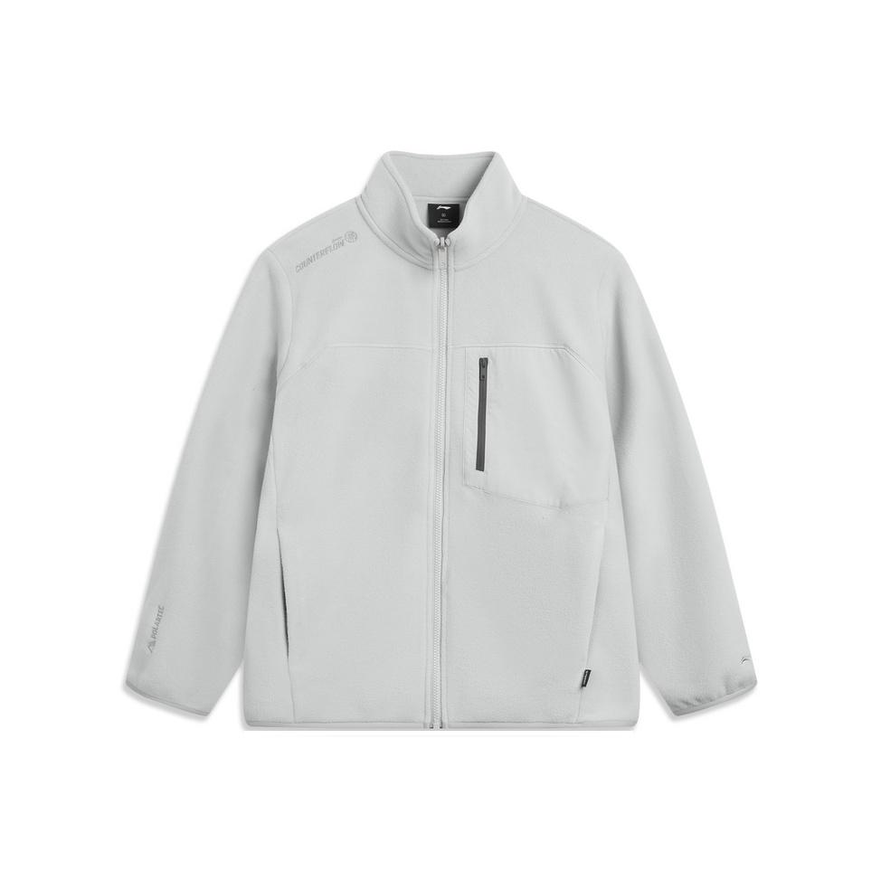 

Li-Ning Men s Stand Collar Fleece Warm Jacket Gray AWDV825-3