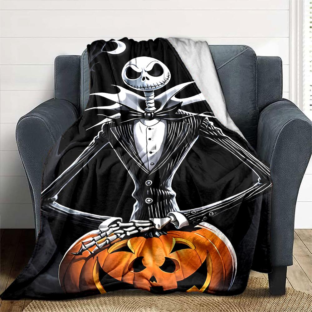 Jack Skellington Blanket Soft & Cozy Perfect for Livingroom Seaside Picnics All-Season Use Playful Design Birthday Christmas Gift Blanket