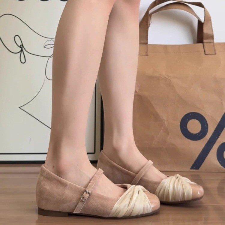 Small man invisible inner height increase Mary Jane shoes fairy style 2025 autumn new French sweet one-word single shoes woman