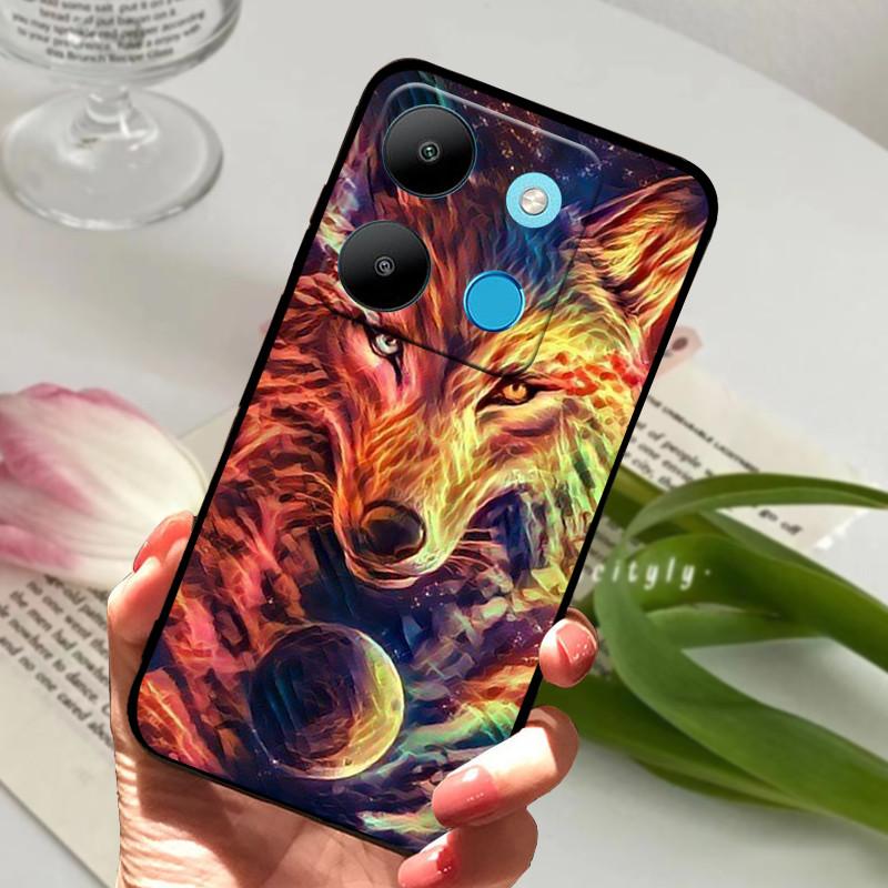 For Infinix Smart 7 Case Luxury Silicone TPU Soft Phone Black Cover Cases For Infinix Smart7 X6515 Funda Protector Coque Capa