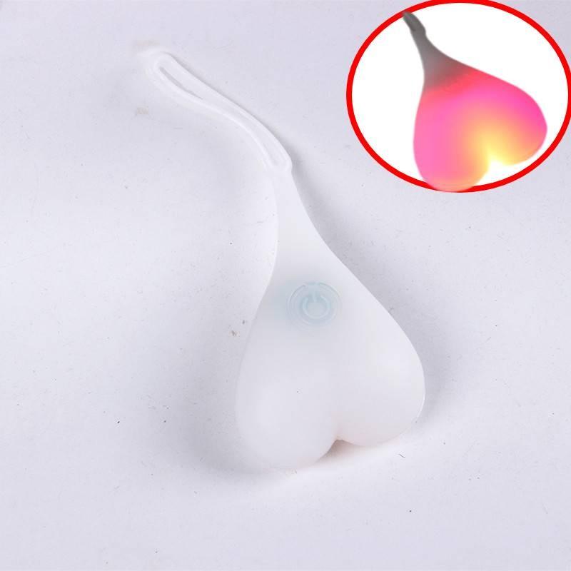 Usb Rechargeable Silicone Bike Tail Light Colorful Love Heart Outdoor Backpack Light Ideal For Night Riding Safety Red