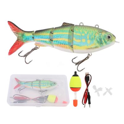 Electric Fishing Bait USB Rechargeable Multi Jointed Lifelike LED Electric Lure for Freshwater BL
