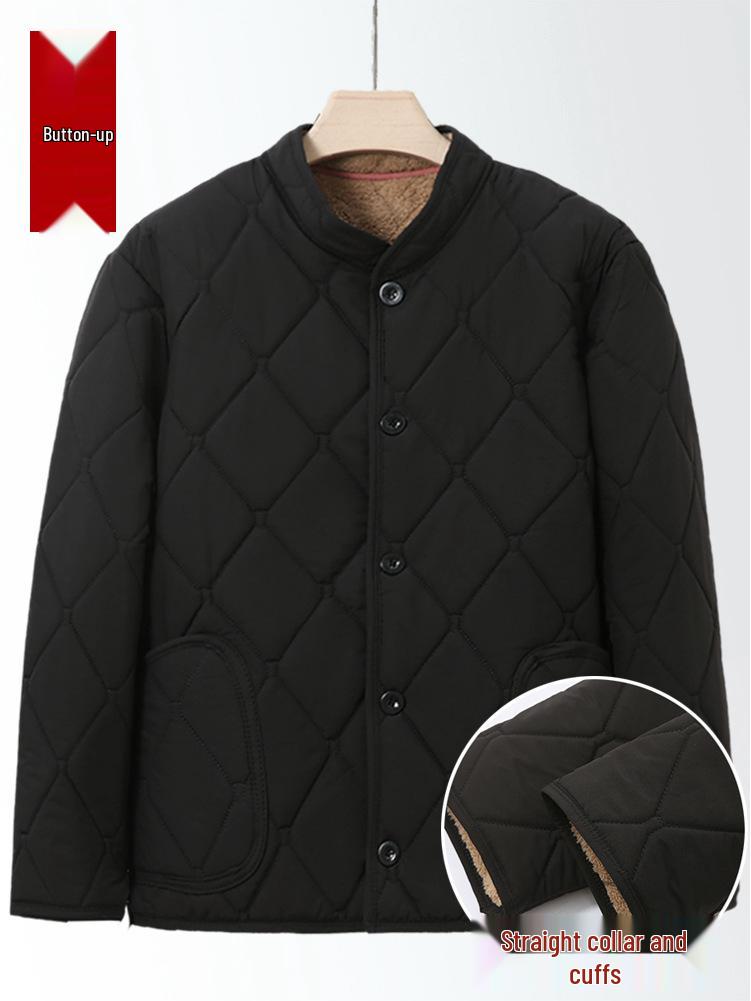 Men's Winter Cotton-Padded Jacket for Seniors - Fleece-Lined, Thickened, Warm, Ideal for Dad or Grandpa