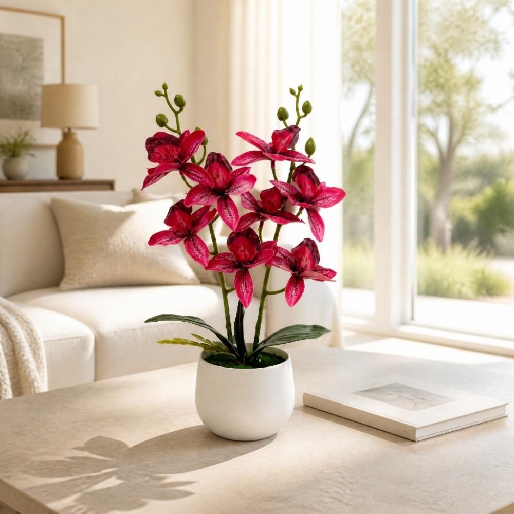 Silk Petals Artificial Orchid Flower Multicolor Simulated Orchid Plant  Office Hotel