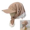 Fashionable Checkered Head Wrap Hat Comfortable and Multiuse Sunproof Headover Hat for Women Teens Comfortable Headwear