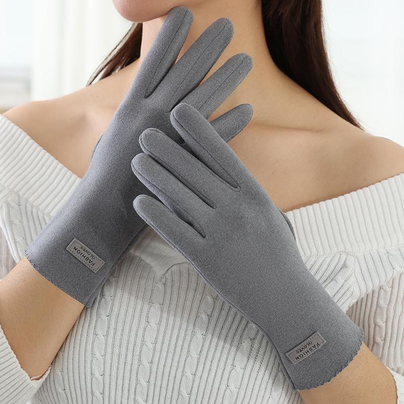 Women's Touchscreen Velvet-Lined Cold-Proof Cycling & Driving Gloves for Autumn/Winter