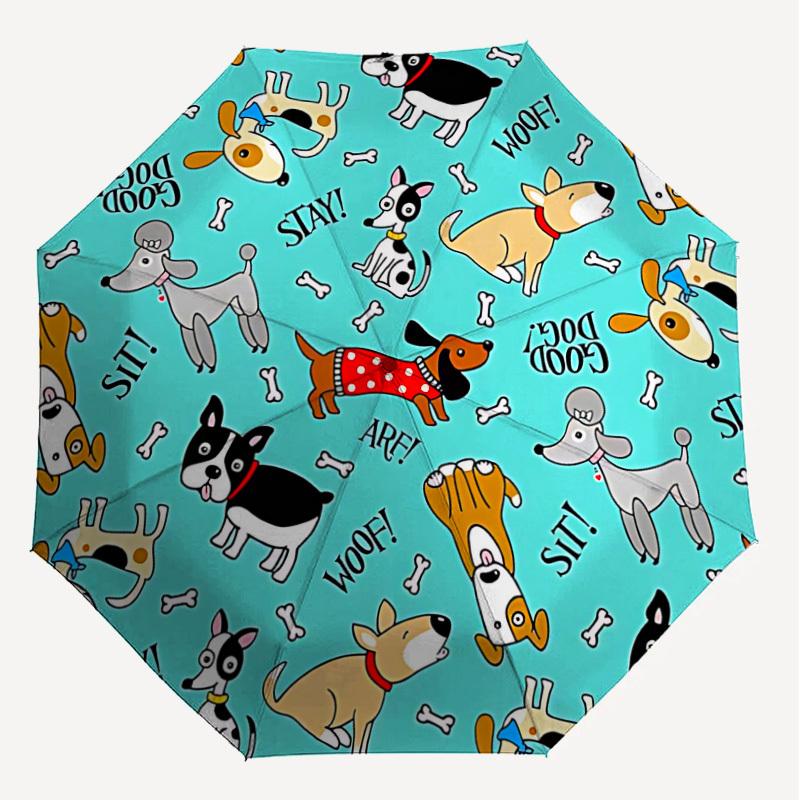 1PC Doggy Sit Umbrella-8-Rib Reinforced, Automatic Open, Lightweight & Durable, Cute Fashion Accessory for Outdoor-A1260