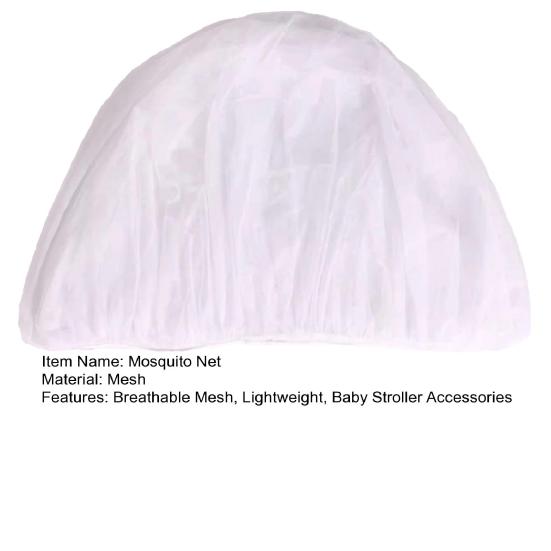 Baby Stroller Mosquito Net Breathable Mesh Lightweight Stroller Mosquito Protection Cover Foldable Universal Full Cover Stroller Netting with Elastic