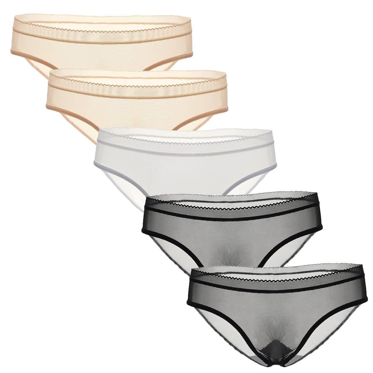 

Женские трусики White Fang Seamless TT221S5, прозрачные, комплект из 5 штук, нижнее белье, кружевное белье, (Набор из 5 предметов, П)