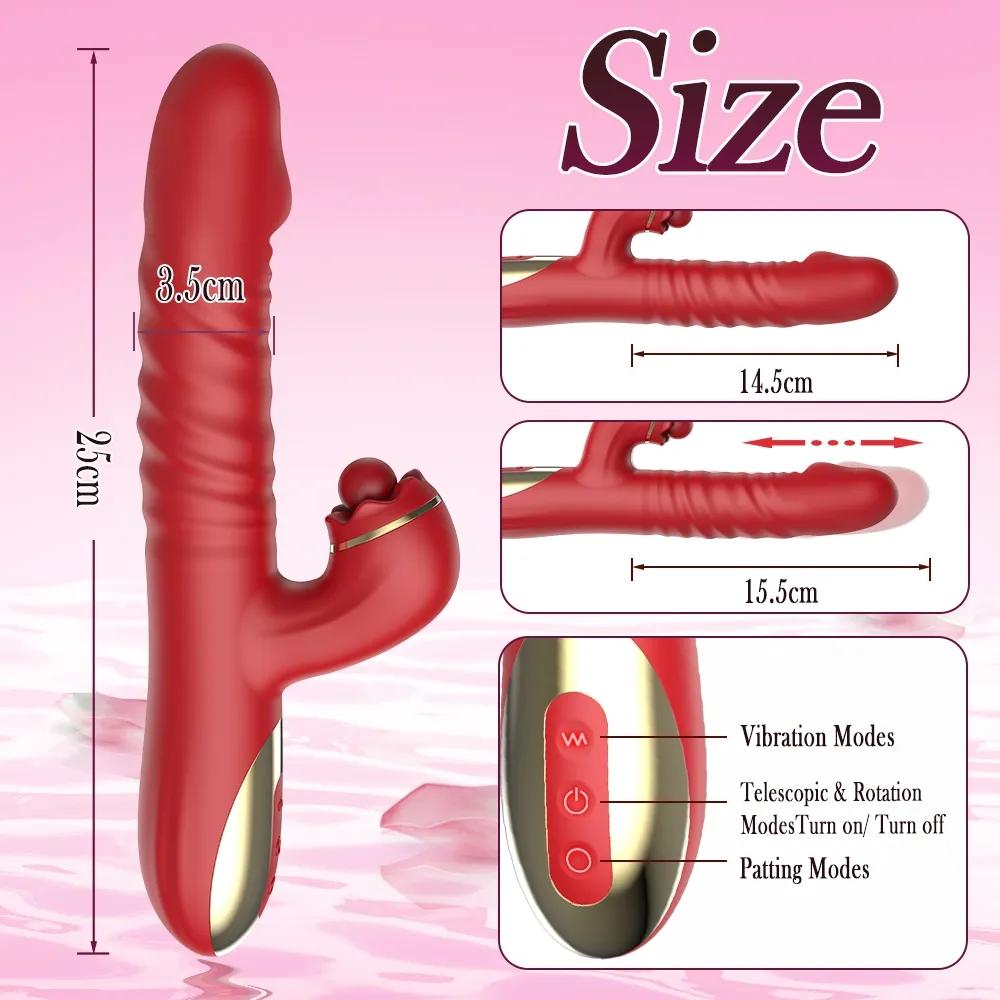 Cunnilingus Vibrator Retractable Swivel Dildo Clitoral Stimulator Female Intimate Sex Toys Female Dildo G-spot Vibrator Masturbator Vagina Vibrator