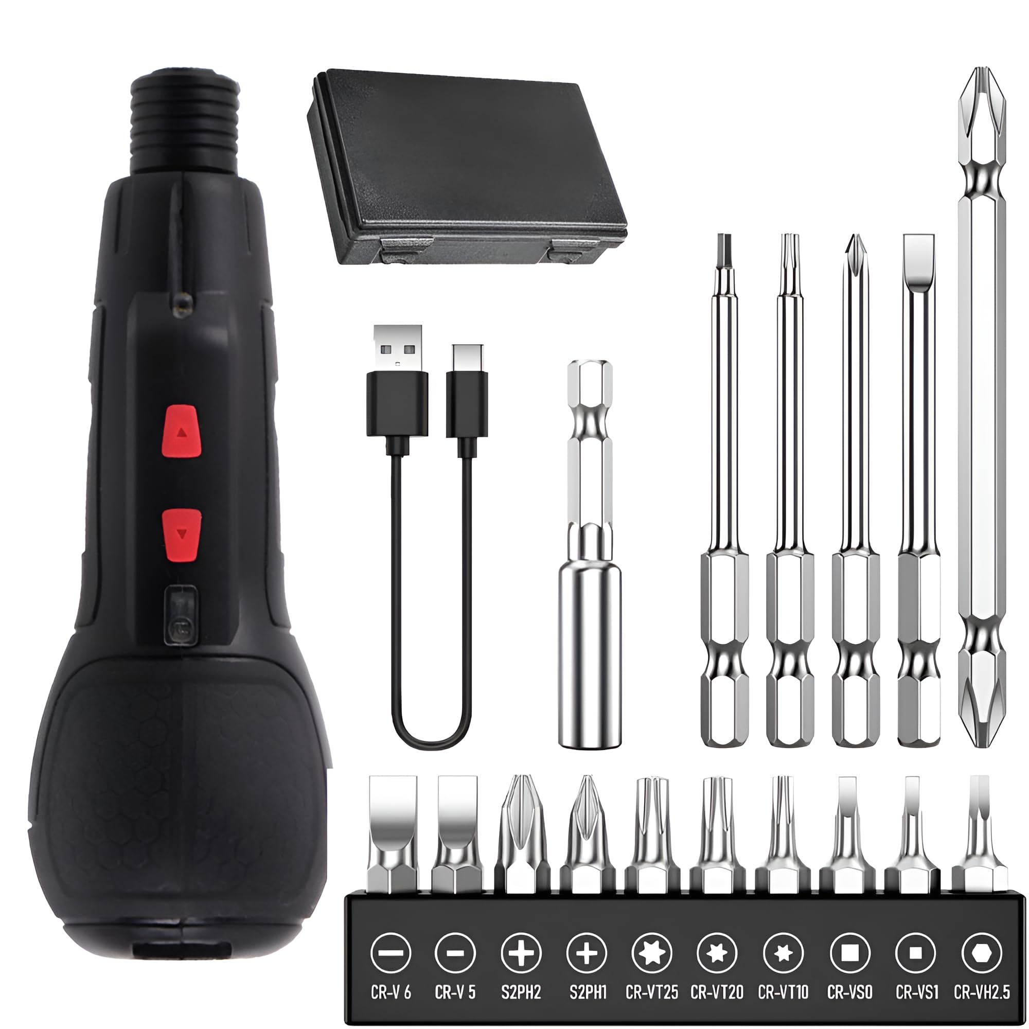 

New Cordless electric bit continuous operation for 100 bit extension rod suitable for home LED Japanese manual and storage case included [2024 Model]