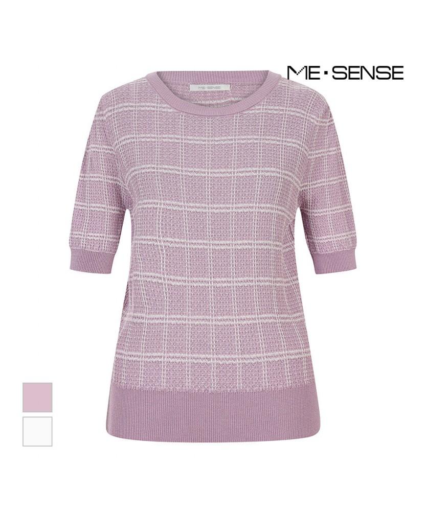 MESENSE Patterned Knit Short Sleeve Knit_Mb45Knmg15Z