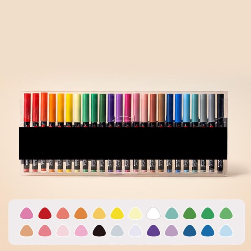 Liquid Acrylic Marker 12/24/36/48 Color Acrylic Paint Pen Brush Tip for Painting on Paper Wood Glass Fabric Metal Stone