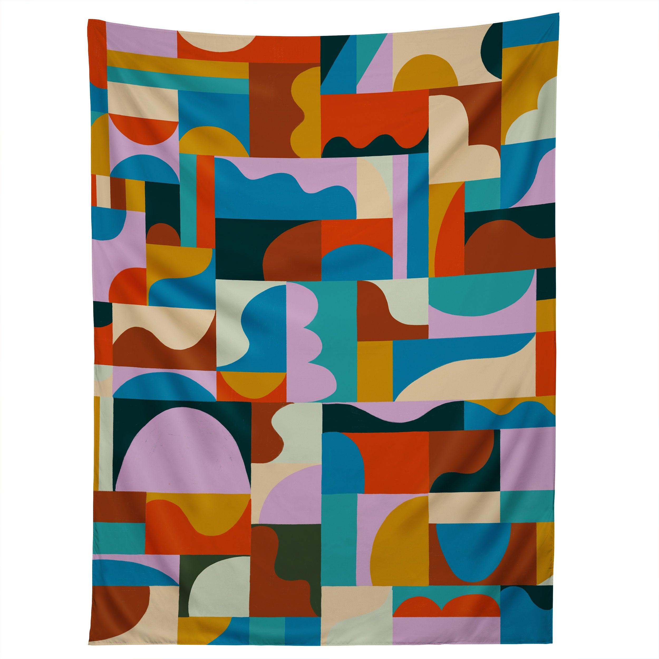 GEOMETRIC COLLAGE tapestry 75x100