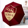 AS Roma, Badge Automatic Opening and Closing, 8 Rib Structure Portable Umbrella, Suitable for Men and Women In All Seasons  Perfect Gift for