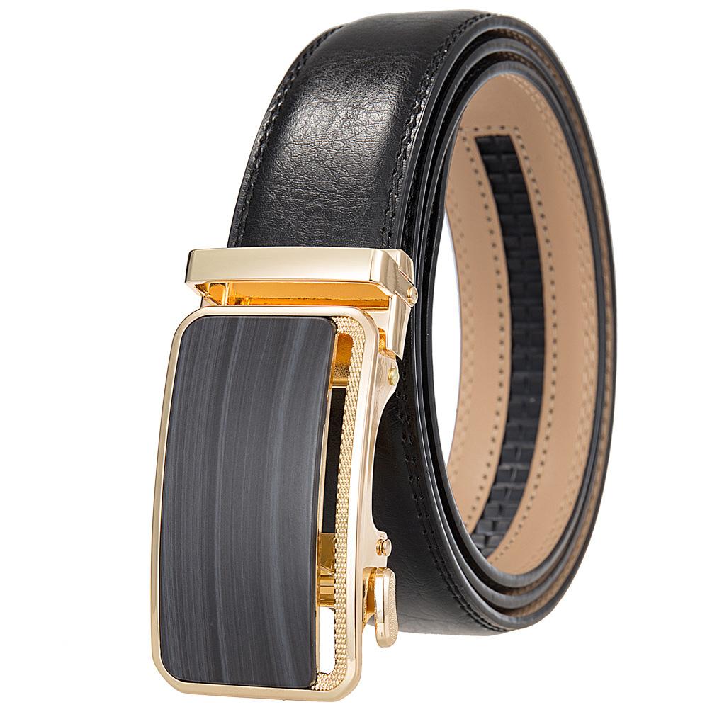 1Pcs Fashion Versatile Business Men'S Belt, Cowhide Belt Automatic Buckle Men'S Belt Ly36-35576-1