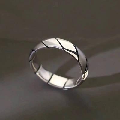 New Retro Vicissitudes Of Hip Hop Men And Women Trend Silver Ring Simple Ins Opening Korean Couple Gift Niche Port Style