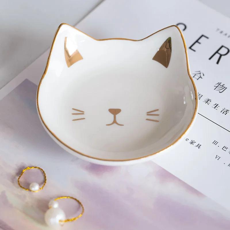 1PC Ceramic Seasoning Dish Cute Cat Soy Sauce Vinegar Dish Dipping Saucer Mustard Plate Japanese Tableware Home Kitchen Supplies