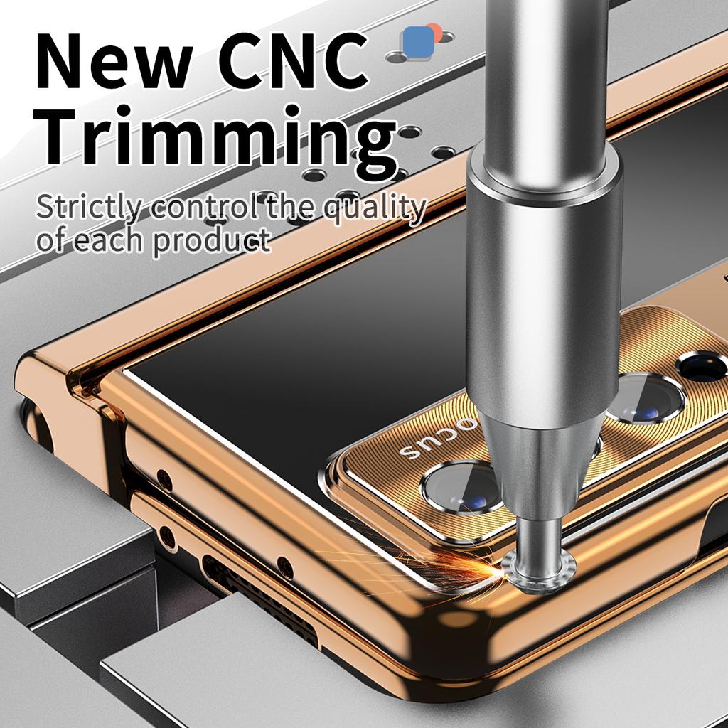 Metallgehäuse mit Beschichtungsscharnier für Samsung Galaxy Z Fold 6 5 4 3 2 mit S Pen, magnetischer Ständer, Aluminium 360, vollständige Schutzabdeckung