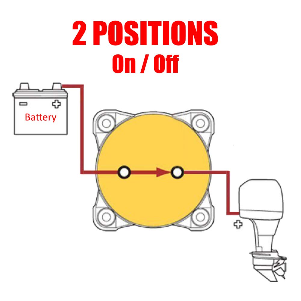 Ampper High Current Switch, 2 Position (600A), 12-48 V for Boat Car Protection