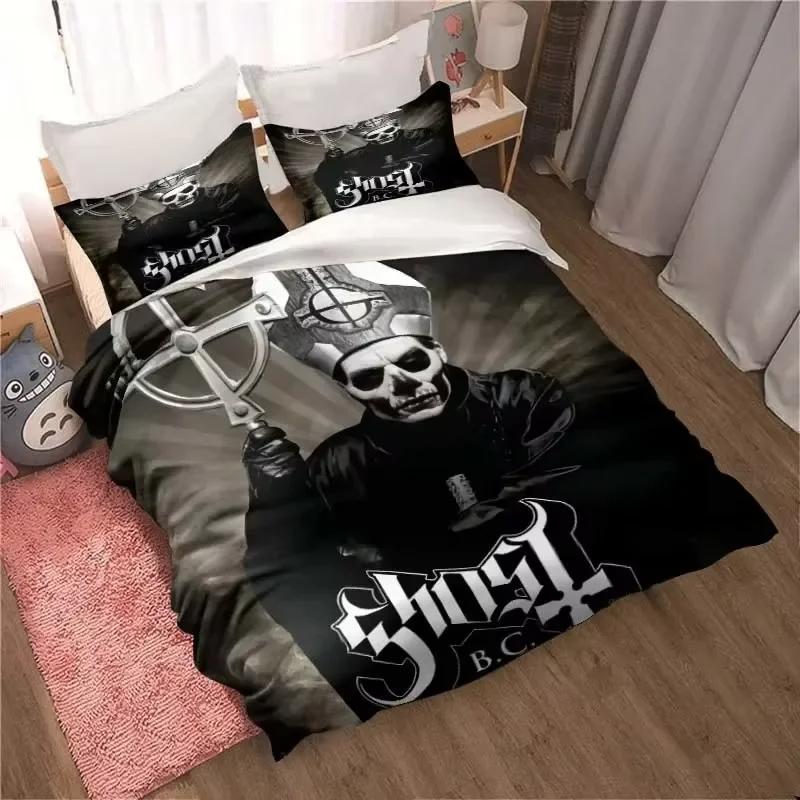 Rock Band Ghost Pattern Bedding Set For Bedroom Soft Modern Bedspreads Comefortable Kids Duvet Cover Quilt Cover And Pillowcase