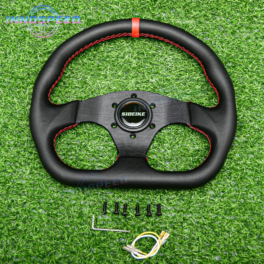 13inch Universal D Shape Racing Leather Flat Sim Sport Steering Wheel for Game Car Accessories
