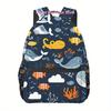 Ocean Adventure Backpack - Large Capacity, Adjustable Strap, Multi-Compartment Laptop Bag with Whales, Fish, and Coral Print, Id