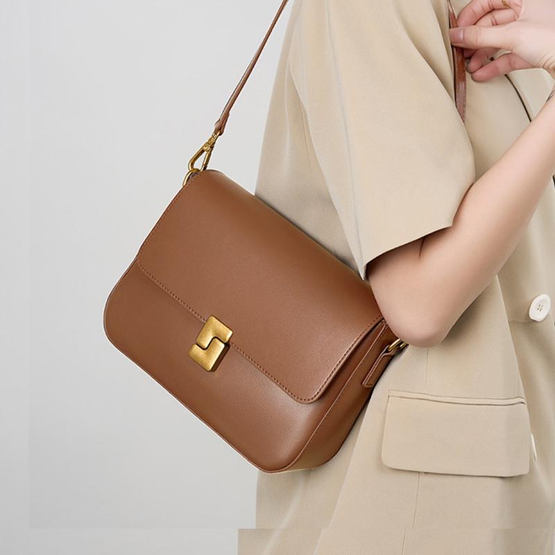 Hifashion Cowhide Genuine Leather Small Shoulder Crossbody Bags For Women 2026 Luxury Designer Box Purses Square Ladies Handbags