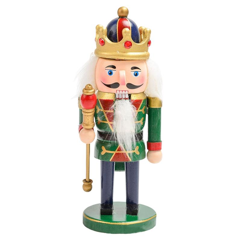 1Pc Wooden Christmas Nutcracker Soldier - Traditional Painted Figurine, Festive Collectible Home Party Decor Ornament