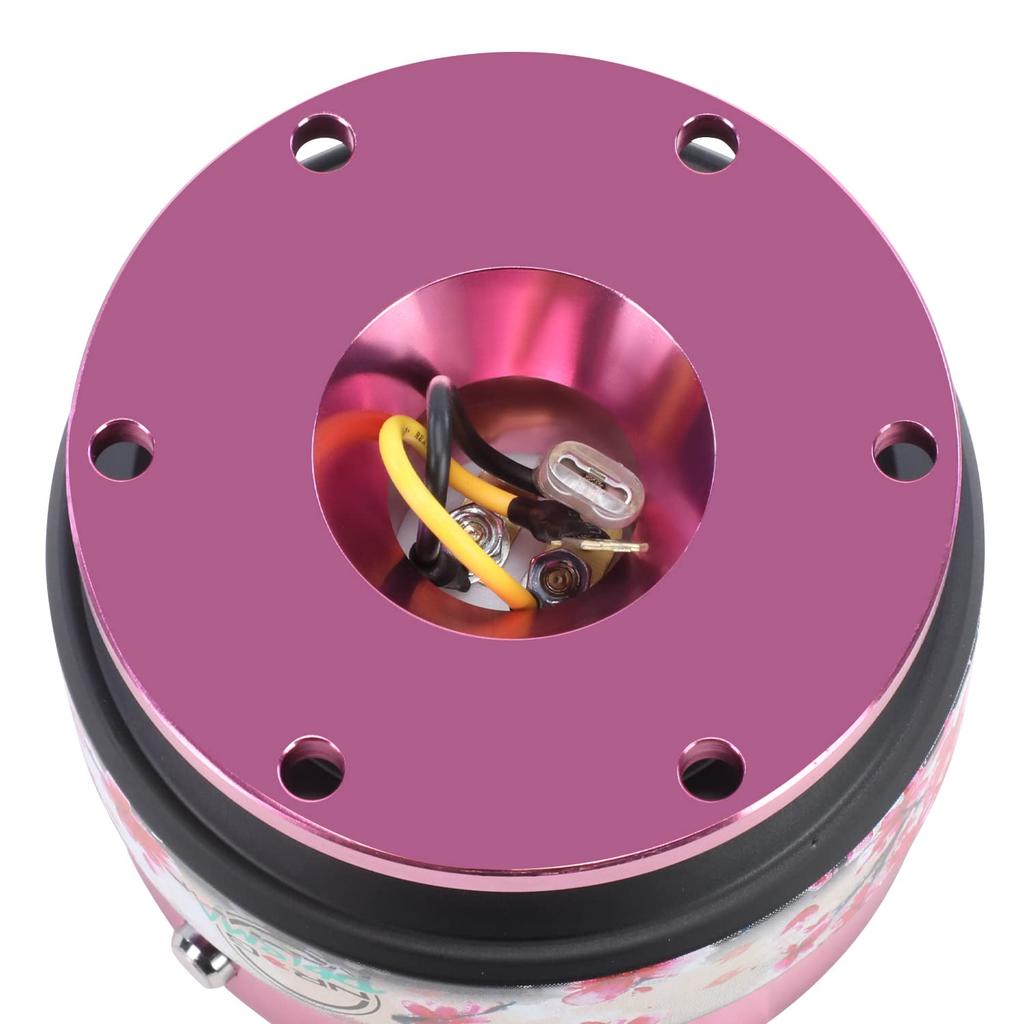 NRG Innovations Gen Steering Wheel Quick Release with Mounting Quick Release Pink Ring with Prisma Collab NRG-SRK-200PK-SAK 2.0 Adapter, 6-Hole Bolts,