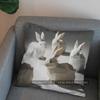 2D Geometric Origami Bunny Pattern Pillow Cover Pattern Cushion Cover Suitable For Sofa Bedroom Car Pillow Cover