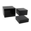 3 Stück Acryl Erhöhungen Displayständer Kubisch Ineinander steckbar für Desserttisch Buffet-Tische Essen Schwarz
