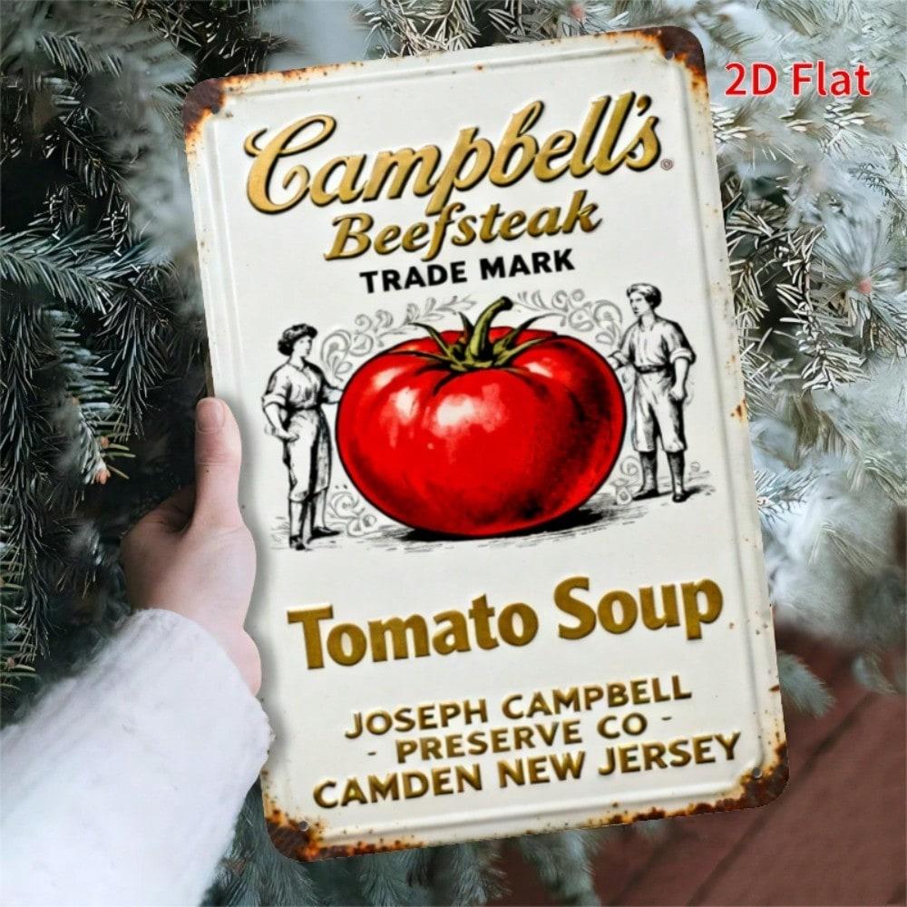 Campbells Tomato Soup Metal Tin Sign D Weatherproof Wall Art for Home Bar Garage Office 20x30cm(7.8x11.8inch)