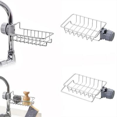 Multi-functional Sink Drain Rack Stainless Steel Storage Function Faucet Holder Drainer Function Towel Rack Kitchen Bathroom Use