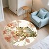 Frog and Fresh Flowers pattern round rug,Carpet Rug for Living Room Bedroom Sofa Playroom Decor,Non-slip Floor Mat,Holiday Gifts and Birthday Gifts